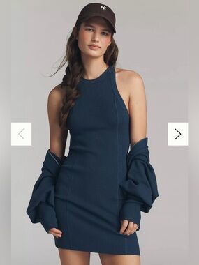 Anthropologie Daily Practice Blue Cardigan & Sweater Dress Set size XXS Petite